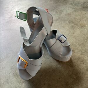 Charlotte Stone size 7 Pre-loved RAF Sandals with Colorful Buckles asking $144